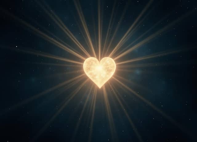 An illustration of a heart shaped moon