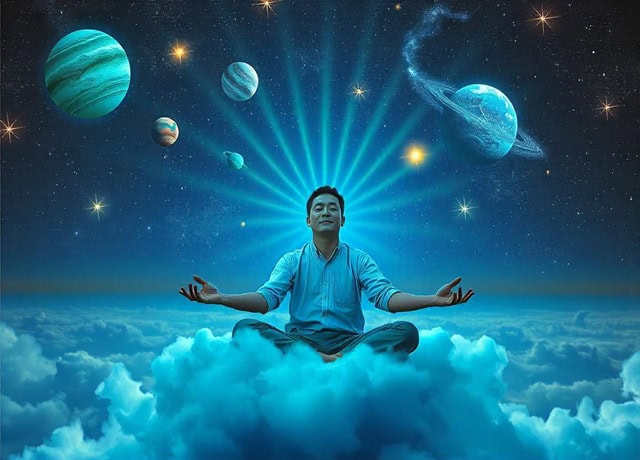 A person seated in meditation