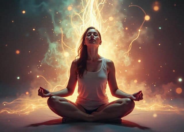 Person practicing CRV in a focused meditative posture
